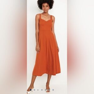 Khaki Old Navy Linen Blend Dress